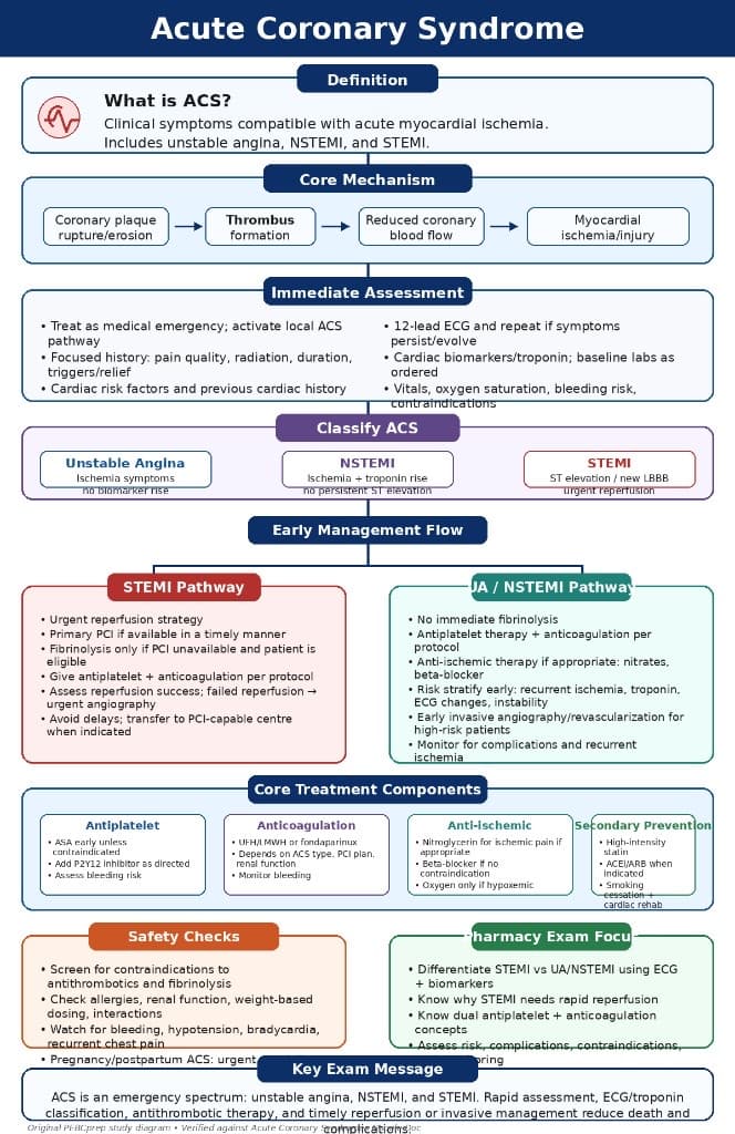 Acute coronary syndrome exam decision map